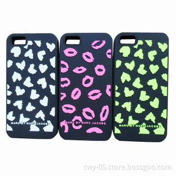 Silicone Heart-shaped Soft Case for iPhone 5, Made of 100% Silicone